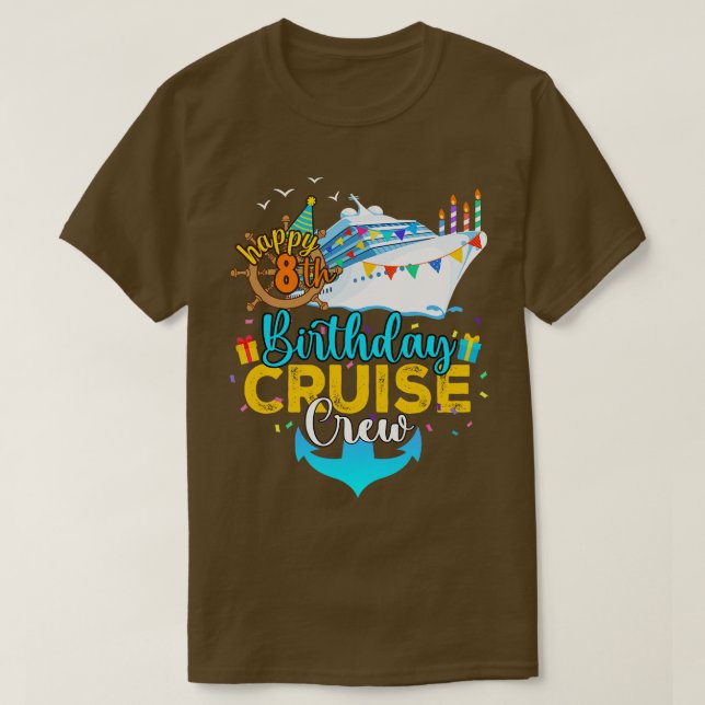 Camiseta 8.ª tripulación de crucero de cumpleaños (Diseño del anverso)