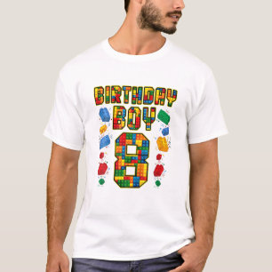 Camiseta 8.º Aniversario Generador De Bloques De 8 Años