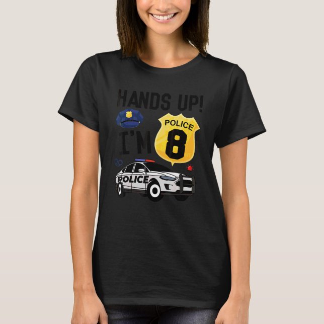 Camiseta 8.º Aniversario Policía Niño De Ocho Años O (Anverso)
