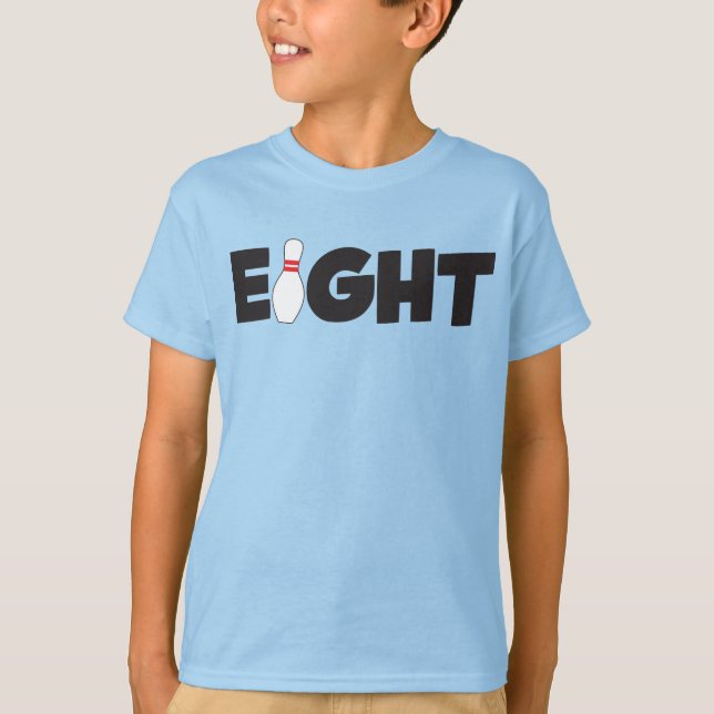 Camiseta 8.º Bowling Birthday T-Shirt Kids Edad (Anverso)