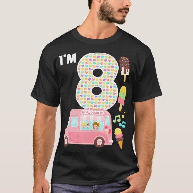 Camiseta 8.º Camión De Jubilación De Cumpleaños Im 8 Bday I (Anverso)