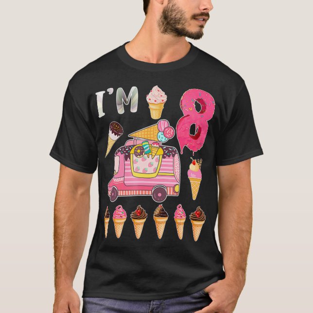 Camiseta 8.º Camión De Jubilación De Cumpleaños Im 8 Bday I (Anverso)