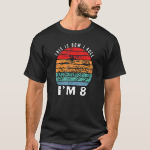 Camiseta 8.º Camión Monstruo de Cumpleaños Rja de 8 Años