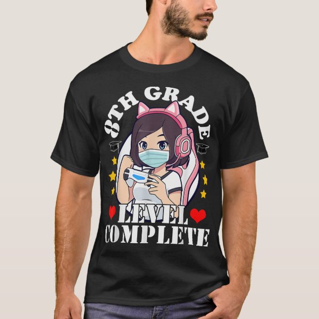 Camiseta 8.º Chica de Graduación ama la cara de los juegos  (Anverso)