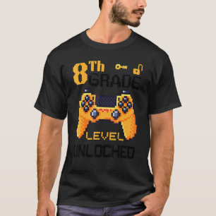 Camiseta 8.º control de píxeles de videojuegos desbloqueado