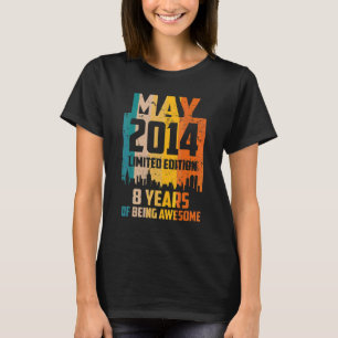 Camiseta 8.º cumpleaños 8 años atrás desde mayo de 2014 Vin