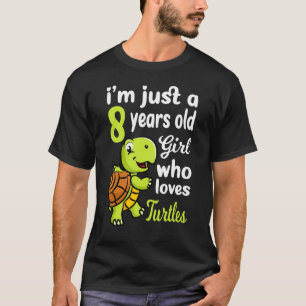 Camiseta 8.º cumpleaños ama a su tortuga