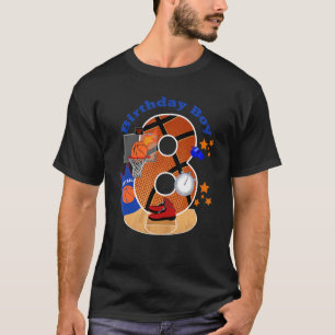Camiseta 8.º cumpleaños Baloncesto Gran Número Niño de 8 añ