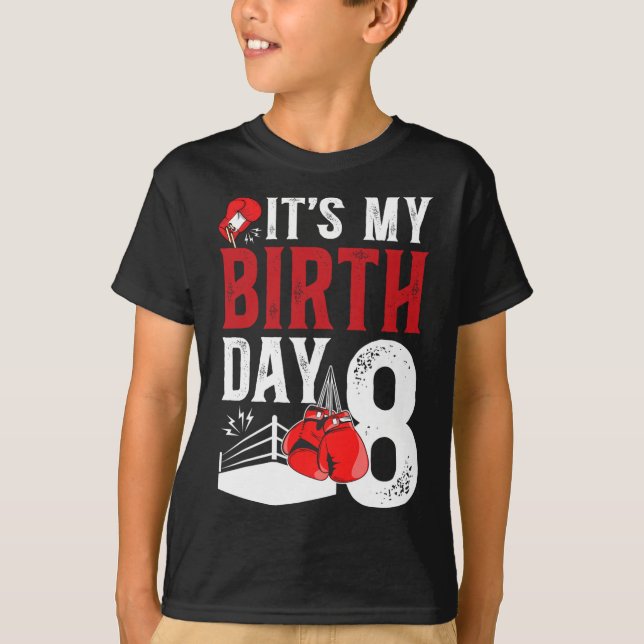Camiseta 8.º cumpleaños Boxeador de 8 años (Anverso)