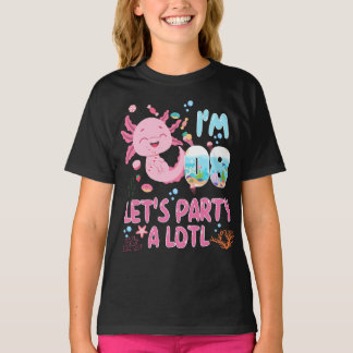 Camiseta 8.º Cumpleaños Chica Axolotl Lover Regalos