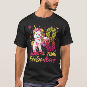 Camiseta 8.º Cumpleaños Chica De 8 Años Que Viene De Unicor