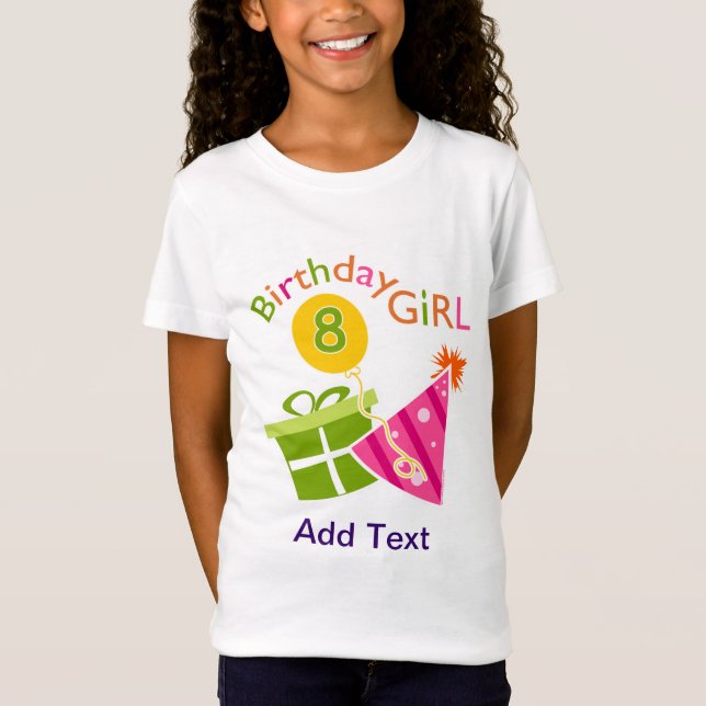 Camiseta 8.º cumpleaños - Chica de cumpleaños (Anverso)