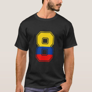 Camiseta 8.º cumpleaños colombiano de 8 años de edad número