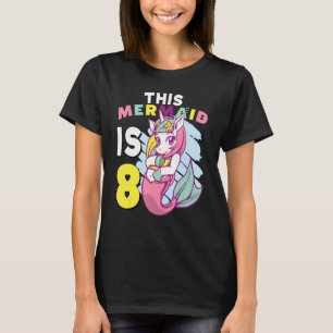 Camiseta 8.º cumpleaños de esta sirvienta Chica colorida Si
