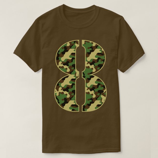 Camiseta 8.º cumpleaños de soldado militar de 8 años (Diseño del anverso)