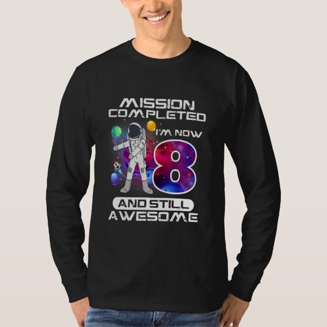 Camiseta 8.º cumpleaños Espacio astronauta de 8 años (Anverso)