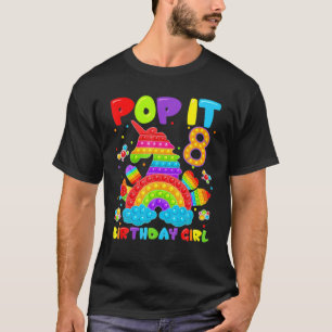 Camiseta 8.º Cumpleaños Fidget Toy Pop It Birthday Chica 8