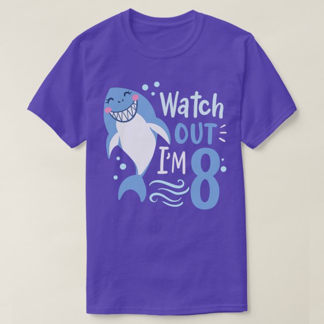Camiseta 8.º Cumpleaños Im 8 Tiburón (Diseño del anverso)