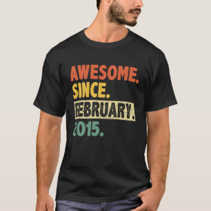 Camiseta 8.º cumpleaños increíble desde febrero de 2015 8 a