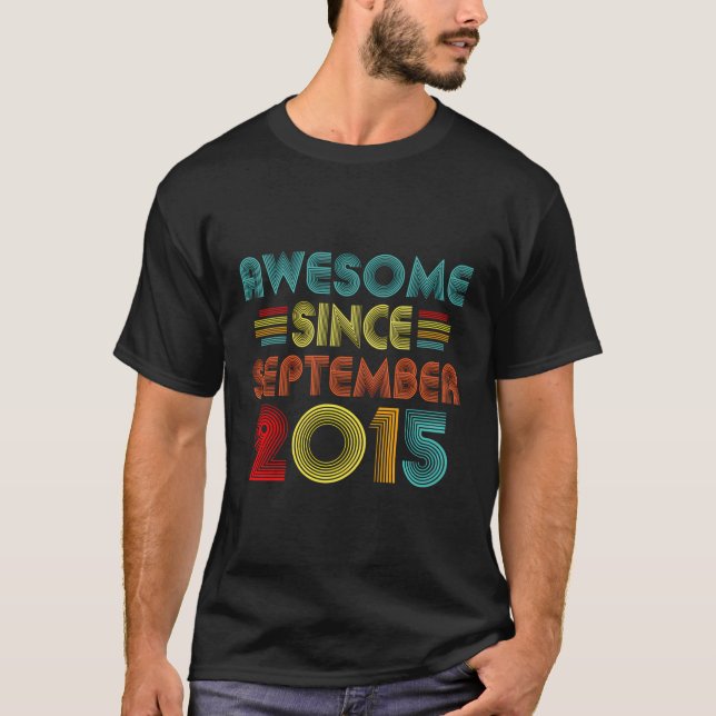 Camiseta 8.º Cumpleaños Increíble Desde Septiembre De 2015  (Anverso)