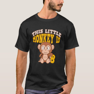 Camiseta 8.º cumpleaños Mono Ocho cumpleaños Ape Chimpanzee