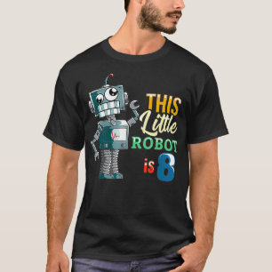 Camiseta 8.º cumpleaños niño robótico de robots robóticos d