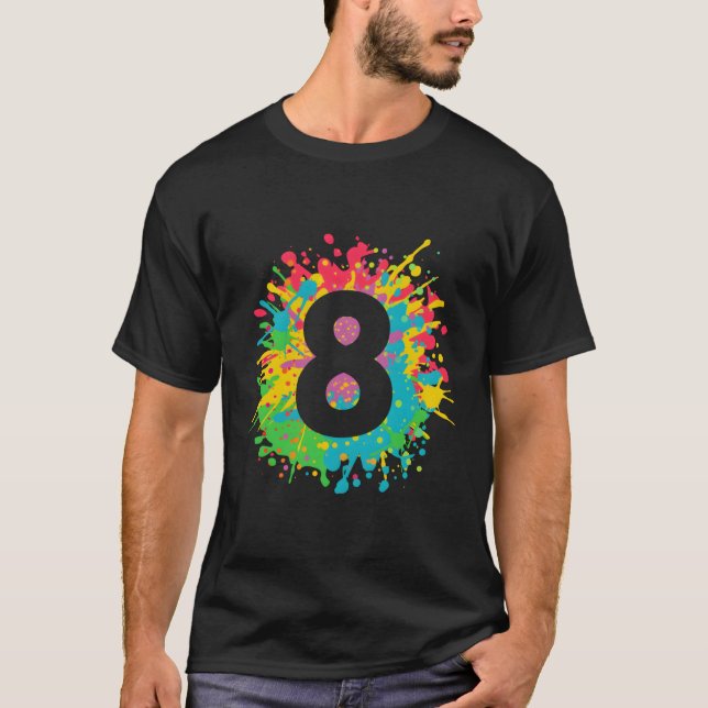 Camiseta 8.º Cumpleaños Para Niños Chicas Niños 8 En Esplas (Anverso)