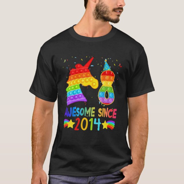 Camiseta 8.º Cumpleaños Unicornio Fidget Pop It Birthday Ch (Anverso)
