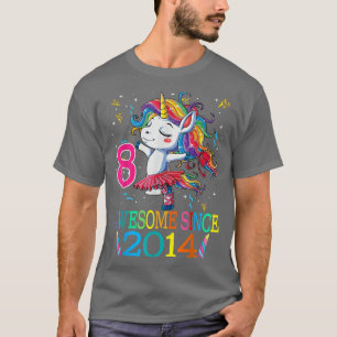 Camiseta 8.º cumpleaños unicornio impresionante desde Fiest