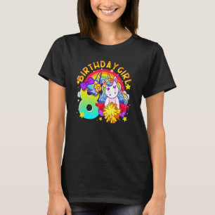 Camiseta 8.º cumpleaños, unicornio, líder del huracán Chica