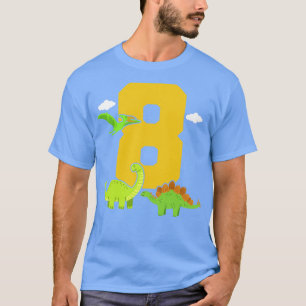Camiseta 8.º dinosaurio de cumpleaños