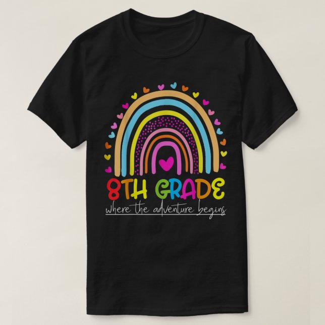 Camiseta 8.º equipo de profesores de arco iris de octavo gr (Diseño del anverso)