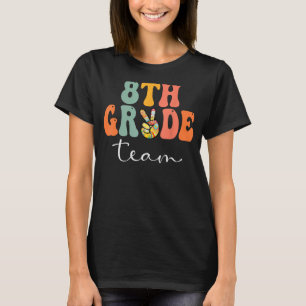 Camiseta 8.º Equipo Retro Groovy Mujeres Feliz Primer Día