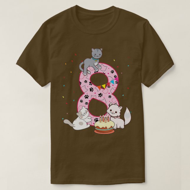 Camiseta 8.º fiesta Chica de cumpleaños lindo Sinc de 8 año (Diseño del anverso)