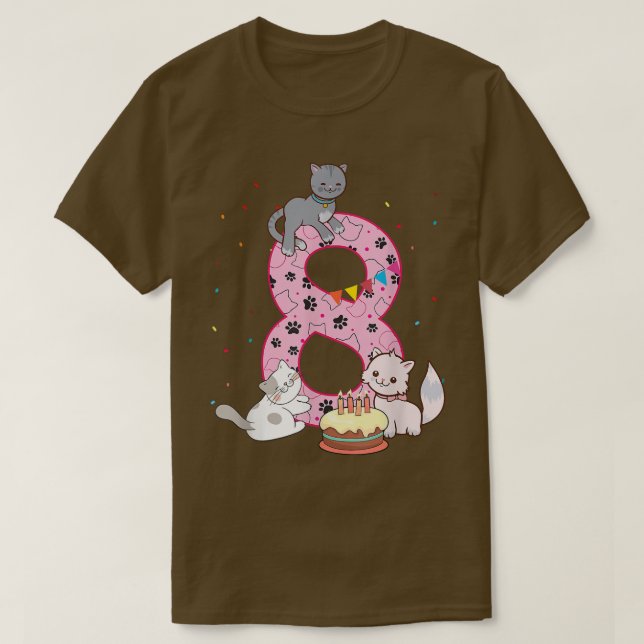 Camiseta 8.º fiesta Chica de cumpleaños lindo Sinc de 8 año (Diseño del anverso)