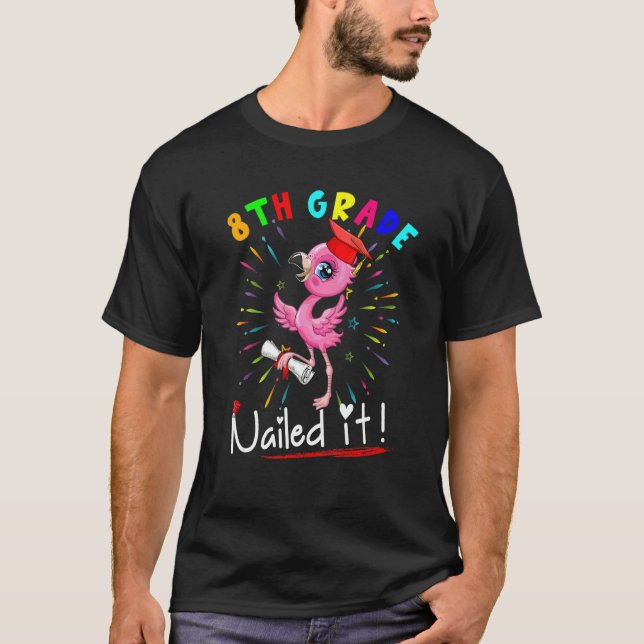 Camiseta 8.º Grado De Graduación Estudiantil De Ti Flamingo (Anverso)