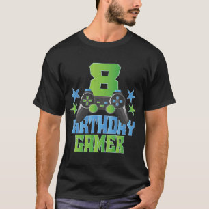 Camiseta 8.º Jugador de Cumpleaños Niño 8 Años Videojuego A