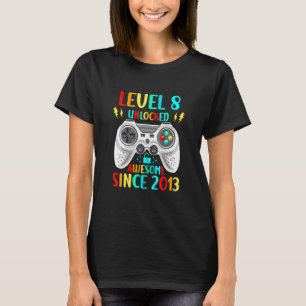 Camiseta 8.º Jugador de Cumpleaños Nivel 8 Unlocked Awesome