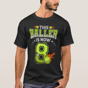 Camiseta 8.º Jugador de Tenis Juvenil de Cumpleaños Niños d