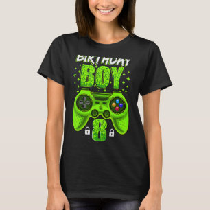 Camiseta 8.º Jugador de Videojuegos de Cumpleaños 8 Años O