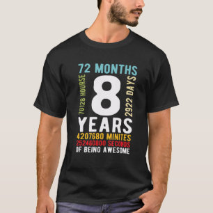 Camiseta 8.º Nacimiento Niños Jóvenes De 8 Años De Edad