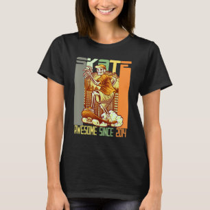 Camiseta 8.º Patinaje De Cumpleaños Amantes Del Skater Impr