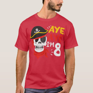 Camiseta 8.º pirata de cumpleaños