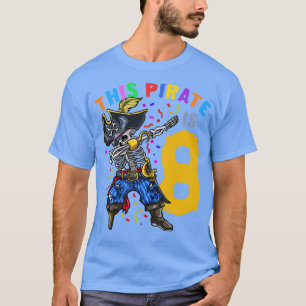 Camiseta 8.º pirata de cumpleaños