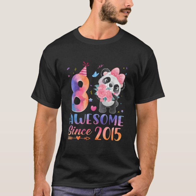 Camiseta 8 8Th Panda Awesome Since 2015 (Anverso)