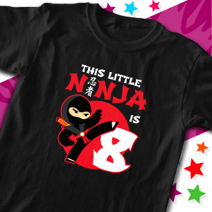 Camiseta 8 Aniversario Fiesta de Niños de 8 Años Ninja 8