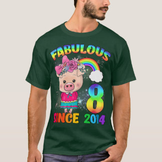 Camiseta 8 Años Chica Cerdo Cute Fabulous Si