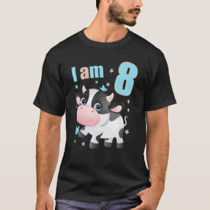 Camiseta 8 Años Cumpleaños Outfit Niño Niña Vacas Lindas C