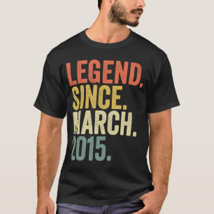 Camiseta 8 años de edad 8ª leyenda de cumpleaños desde marz