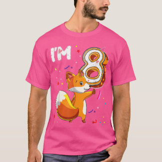 Camiseta 8 años de edad de 8 años fiesta animal Fo amante